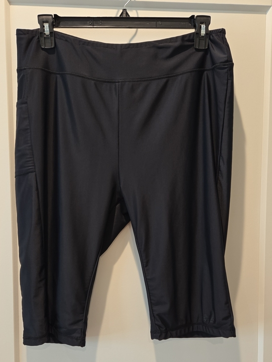 Uv Skinz Other - Plus-Size Black Swim Capri Shorts